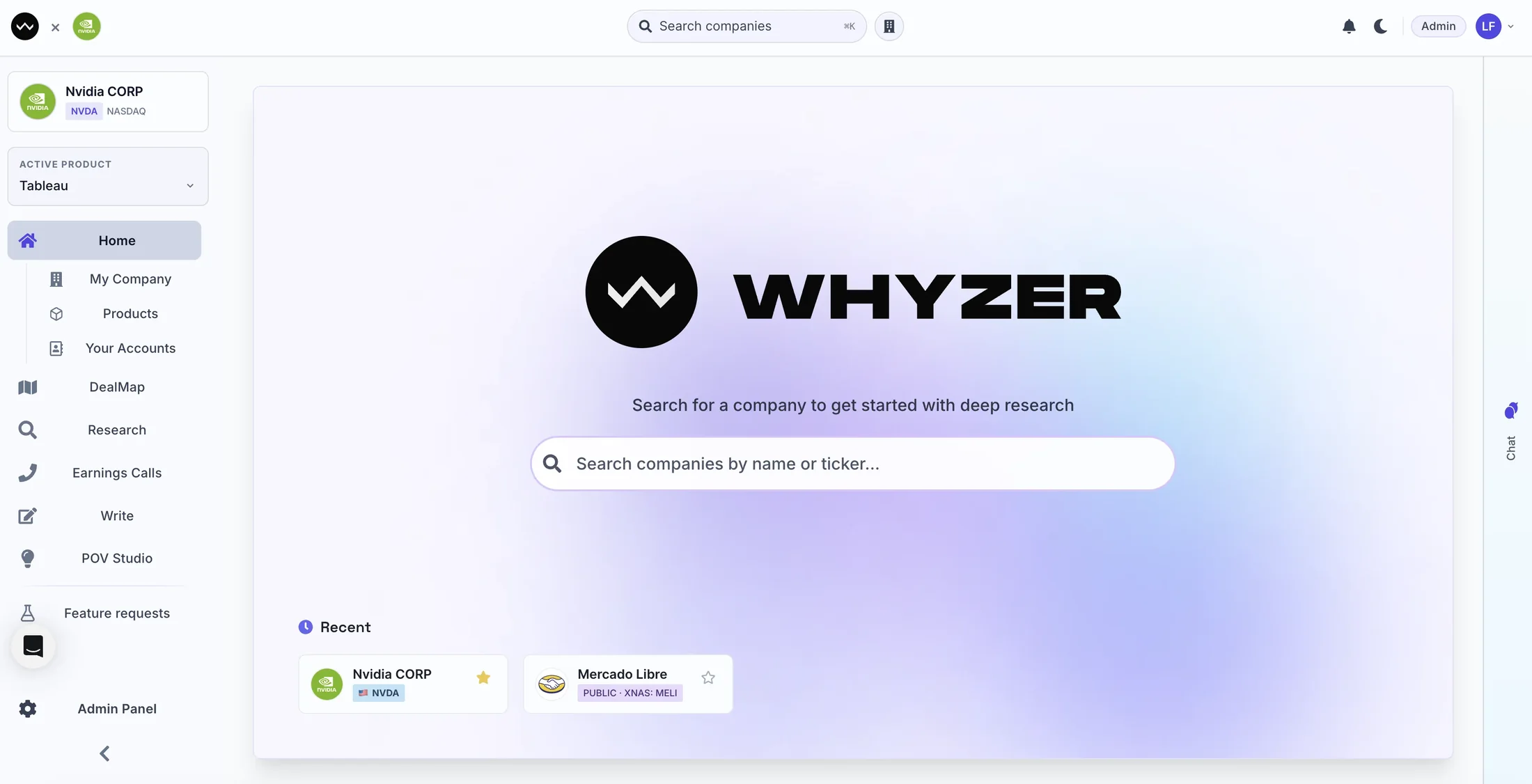 Whyzer home — company search